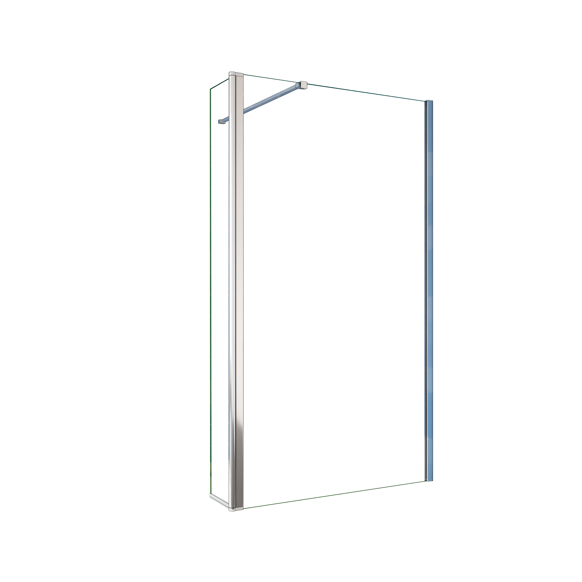 Walkin,Panel de ducha,2 hojas Panel fijo+giratorio,Vidrio Antical 8mm,Barra Fija de 90cm,Perfil Cromado,([73.9-75.9]+30)x190cm