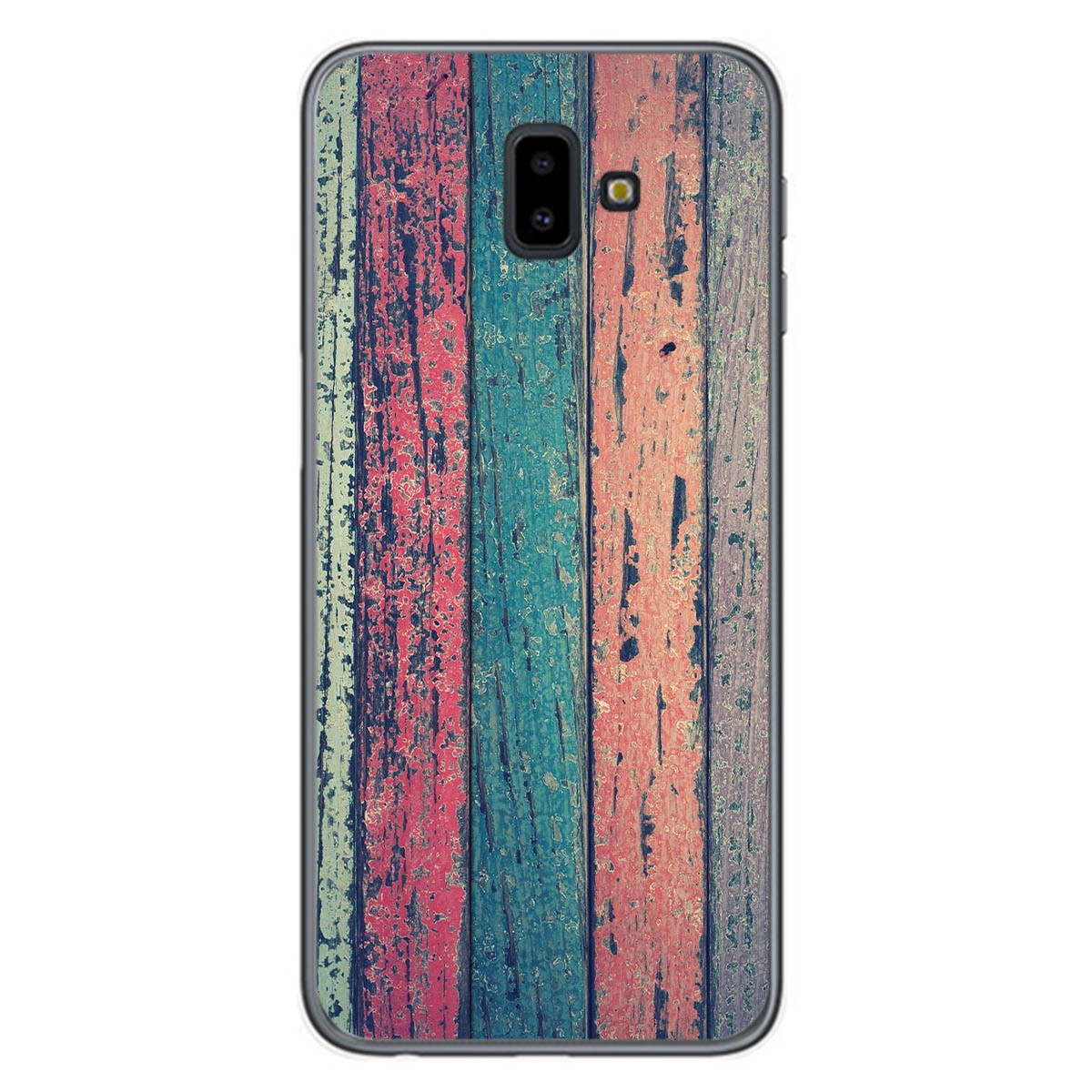 Tumundosmartphone Funda Gel Tpu para Samsung Galaxy J6+ Plus diseño Madera 10 Dibujos
