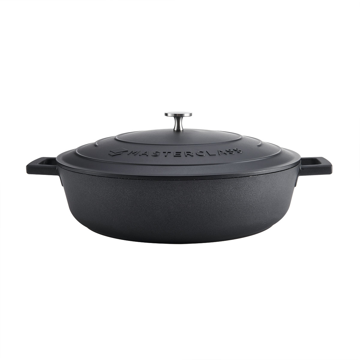 Cacerola Masterclass con Tapa Poco Profunda 5 L/32 Cm Aluminio Fundido Ligero Negro