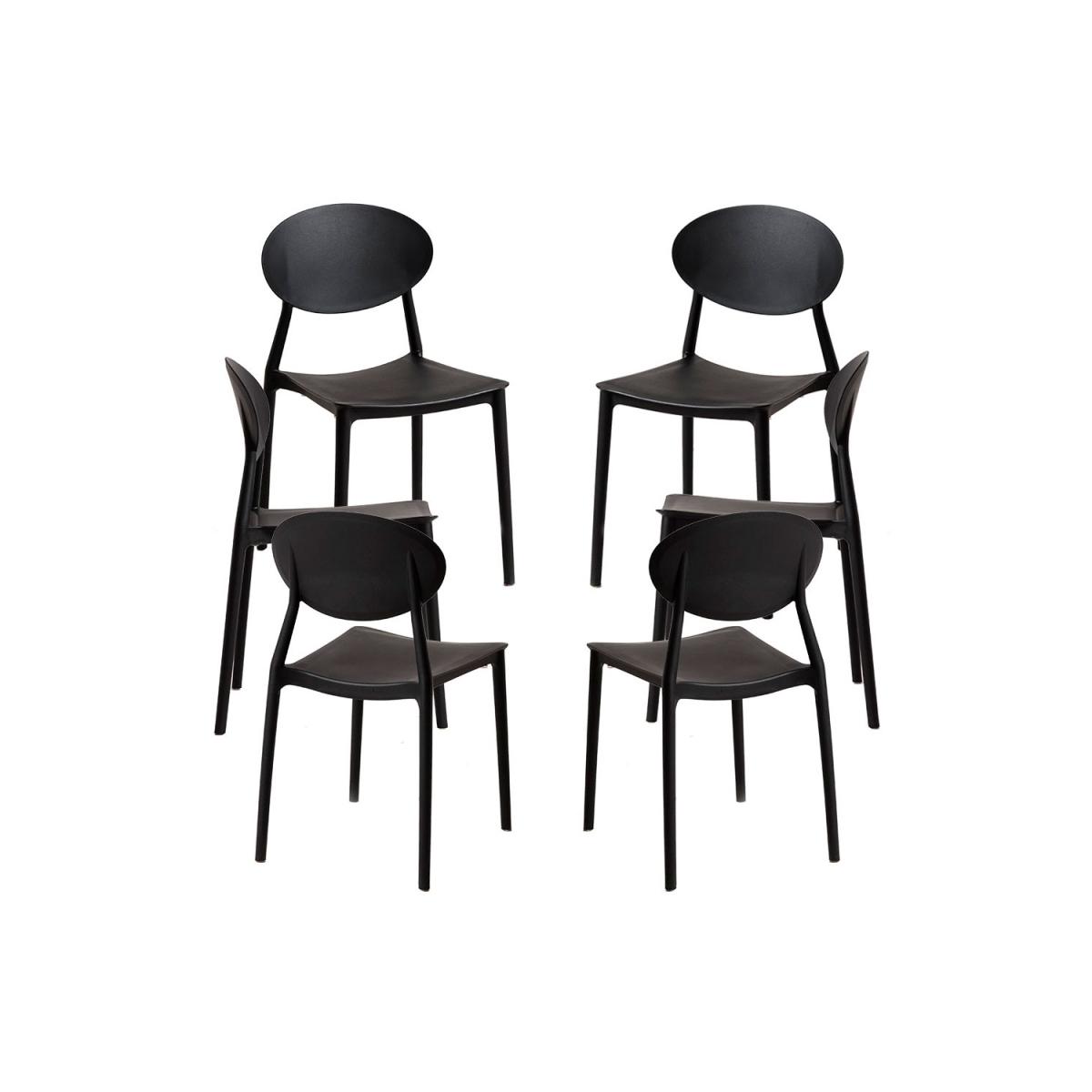 Regalos Miguel - Packs Sillas Jardín - Pack 6 Sillas Bután - Negro