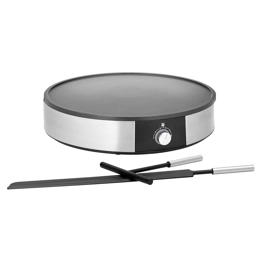 Crepera Eléctrica WMF Lono de 33 cm con Placa Antiadherente, 1600 W y Control de Temperatura Variable para Crepes, Tortitas y Más