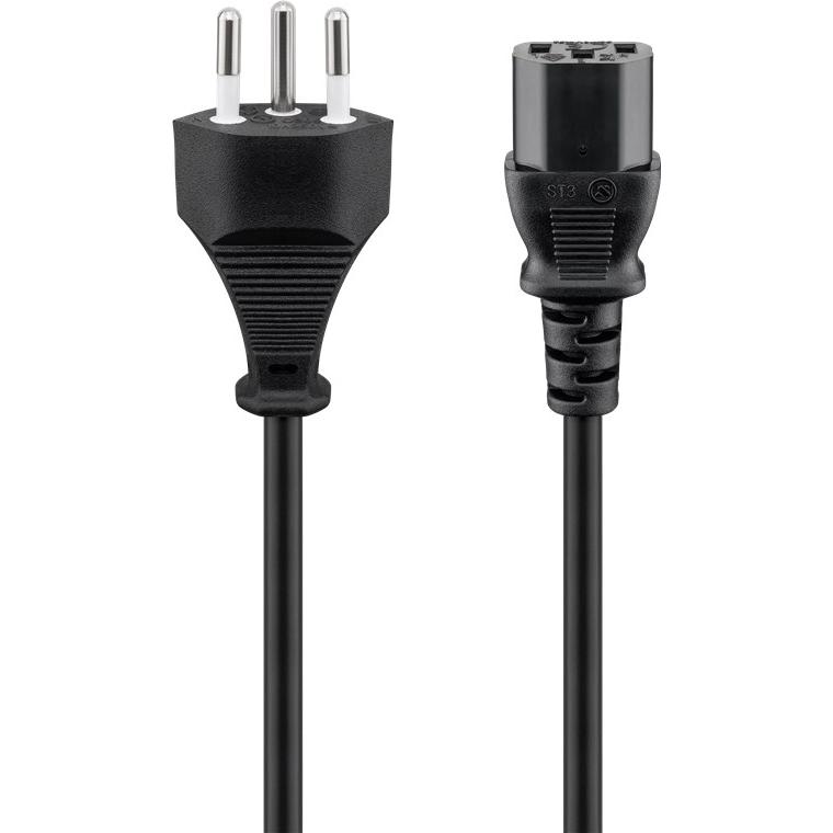 Goobay 93617 cable de transmisión Negro 2 m SEV 1011 IEC C13