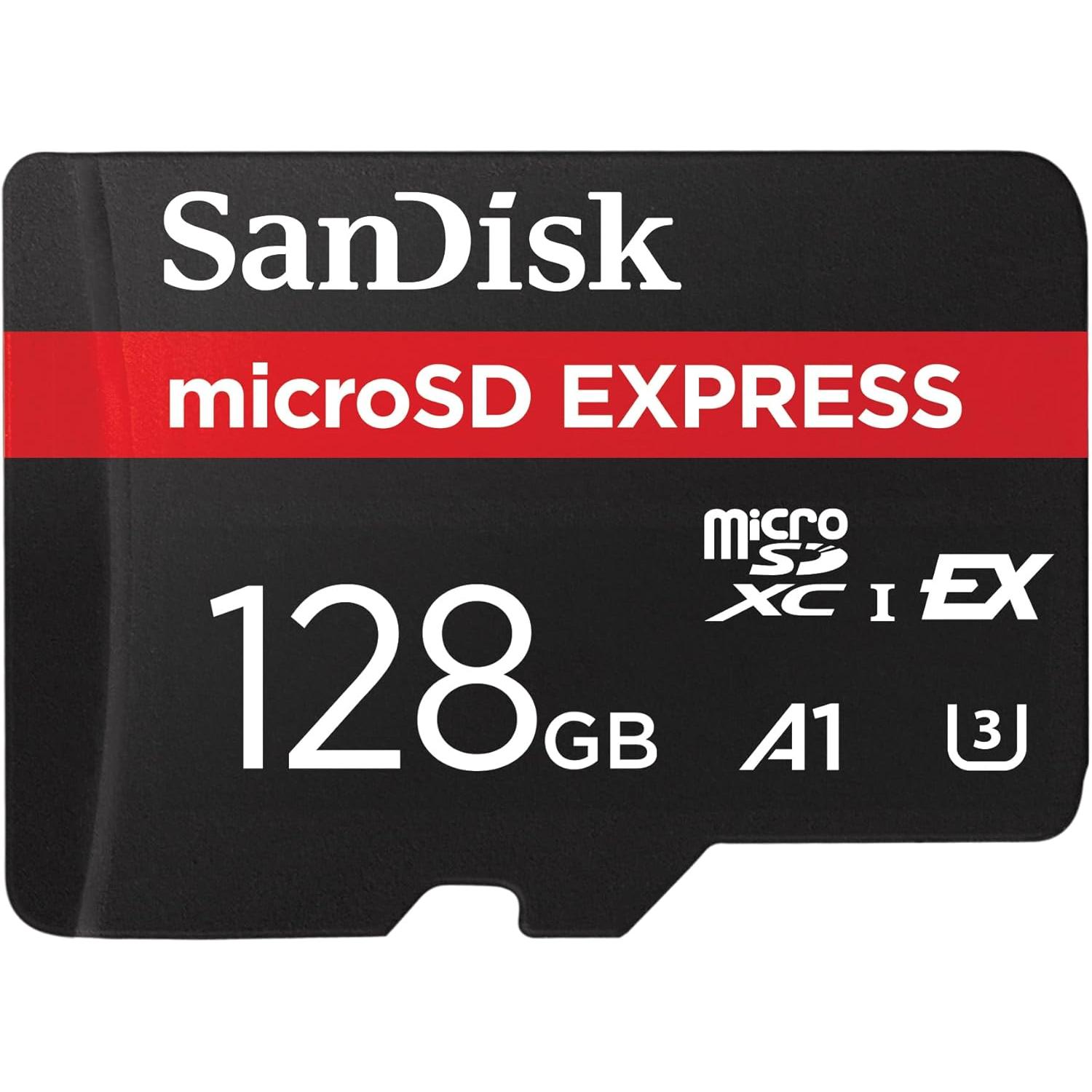 SanDisk MicroSD Express 128 GB / 256 GB | Tarjeta Micro SD | Velocidad de Lectura/Escritura hasta 880/480 MB/s | Class 10, A1 U3 | Compatible con Nintendo Switch 2 SW2