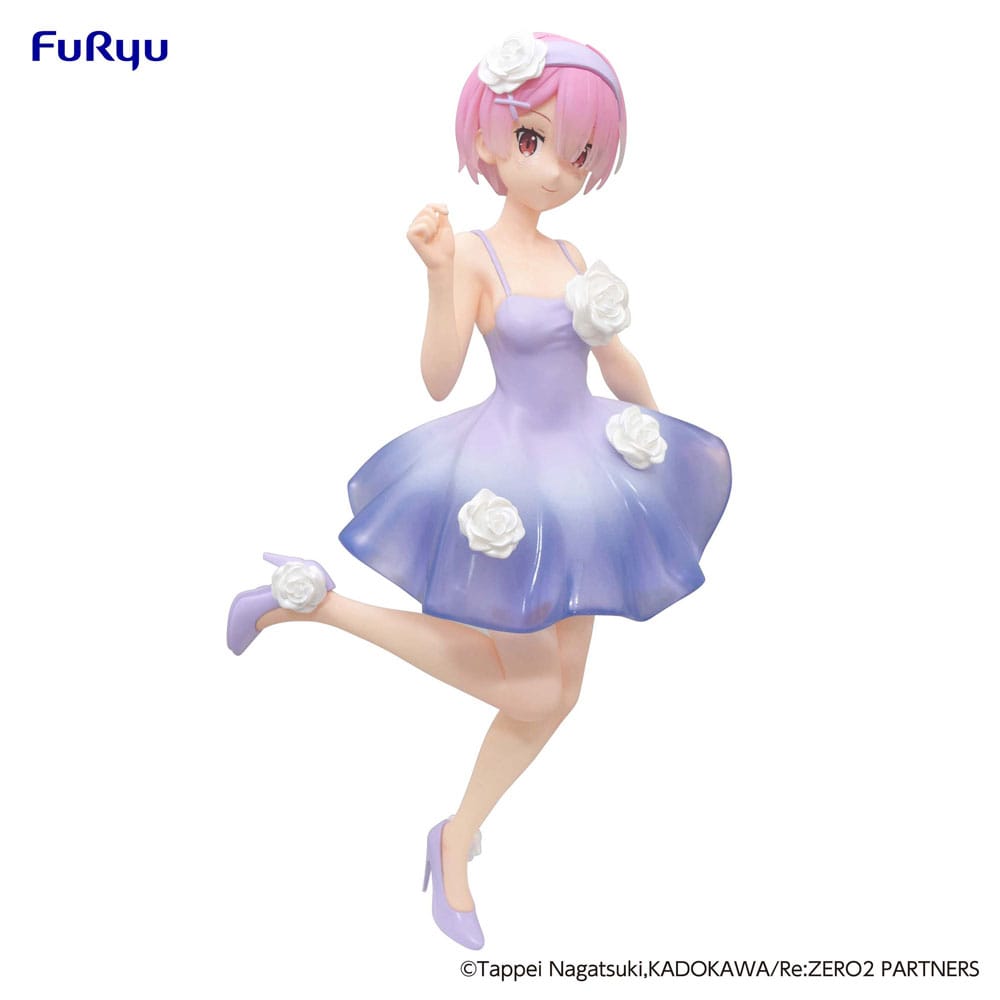 Furyu Figura PVC Re:Zero Ram Bunnies Vestido Flores 21 Cm - Alta Calidad