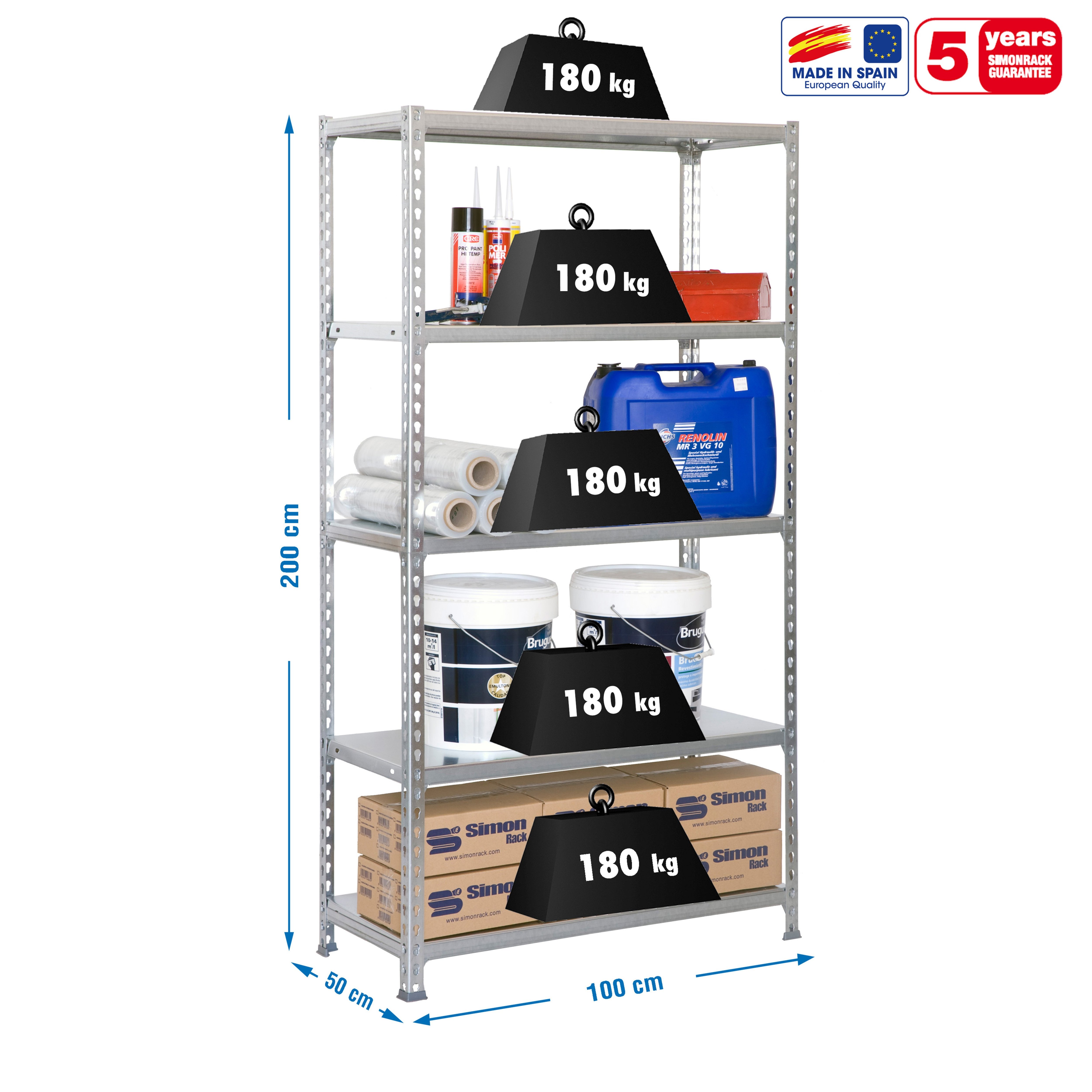 Estantería SIMONRACK Simonclick plus 5/500 gris/gris