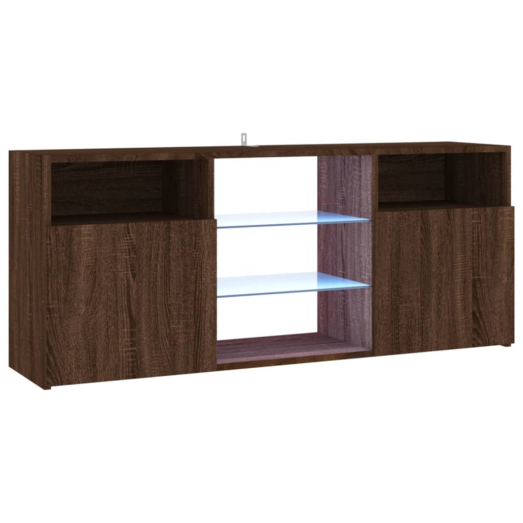 vidaXL Mueble de TV con luces LED 120x30x50 cm, Mueble de Salon, Mueble TV, Mueble TV salon, Mesa de TV, Mueble tele