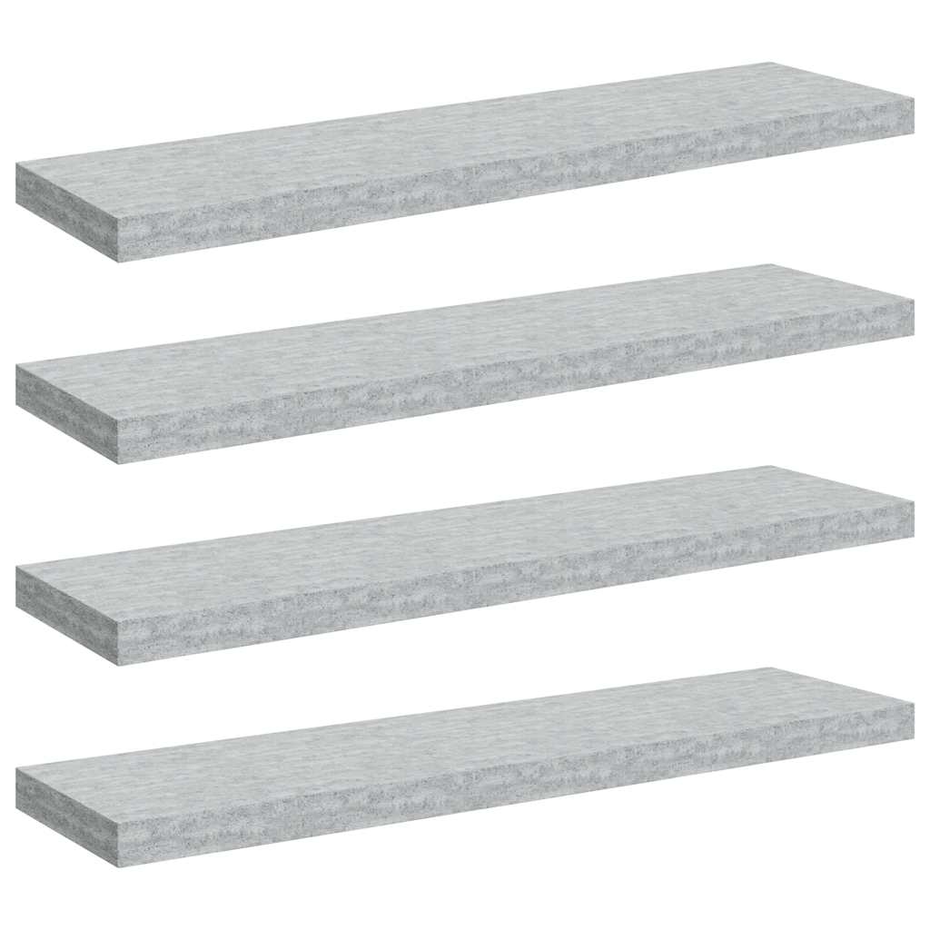 vidaXL Estantes flotantes pared 4 uds gris hormigón MDF 90x23,5x3,8 cm