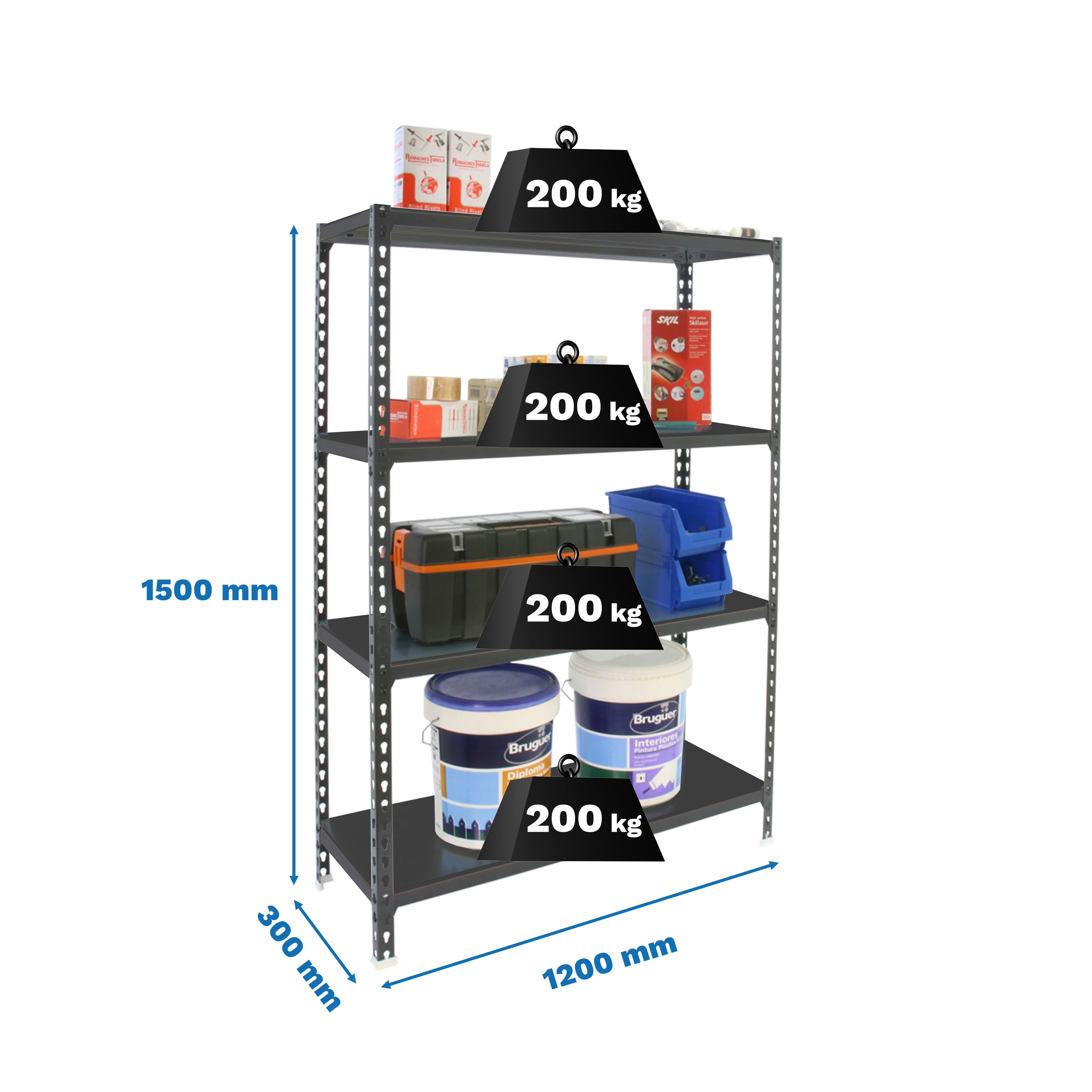 Estantería SIMONRACK Simonclick megaplus 4/300 1500 antra/antra