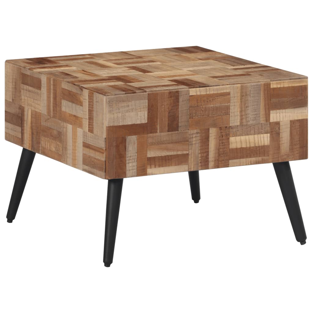 vidaXL Mesa de centro teca reciclada maciza gris 55x55x40 cm Mesita de Salón o Comedor o Auxiliar Mesa de Café Meuble Salón