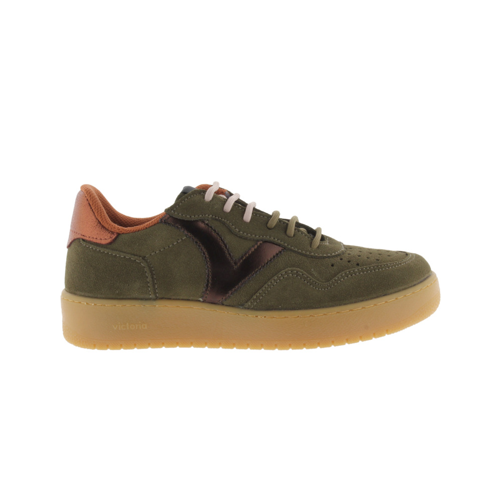 Victoria Madrid Zapatillas de serraje con piezas metalizadas y suela caramelo 1258274