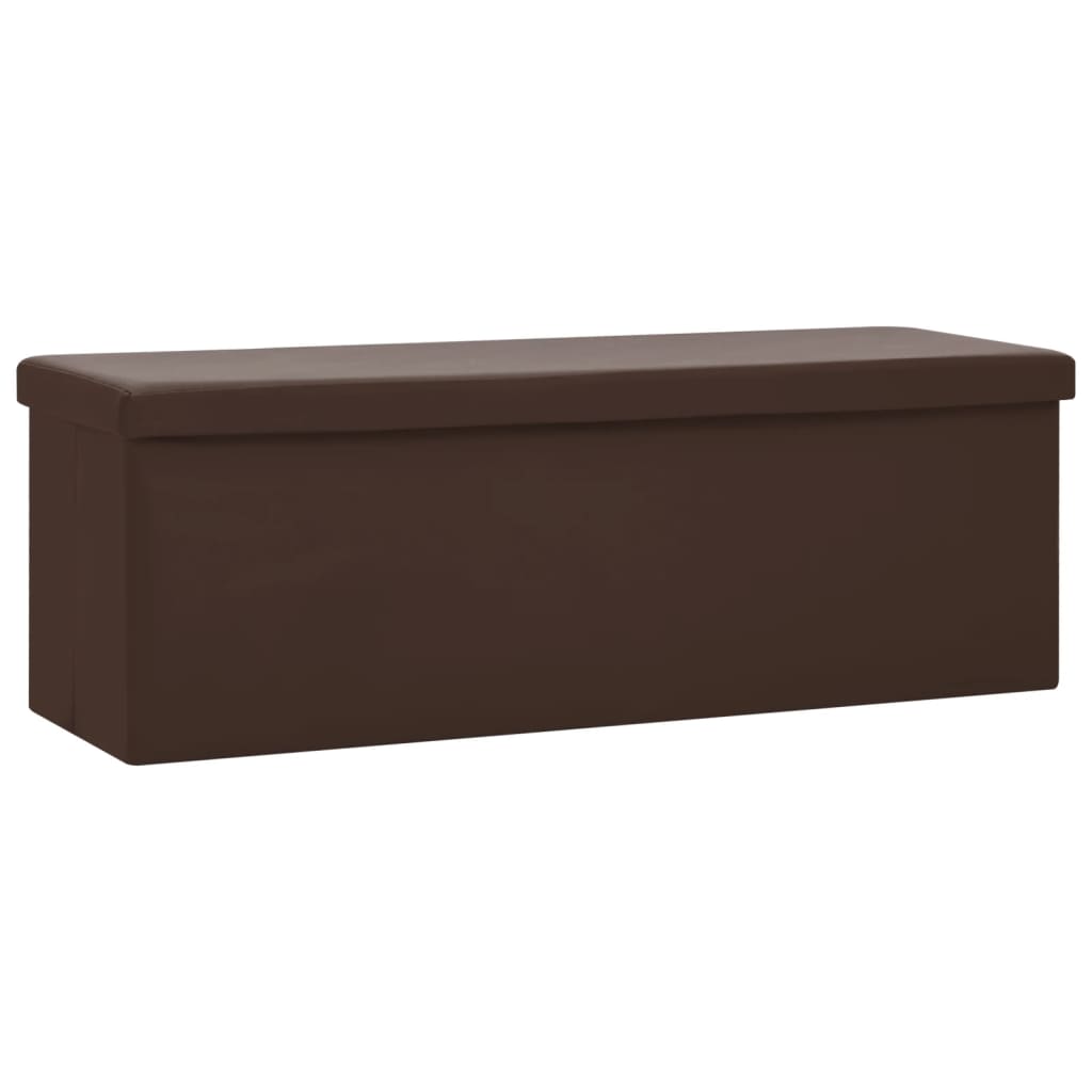 vidaXL Banco con almacenaje plegable PVC en color Marrón/Rojo vino tinto/Gris