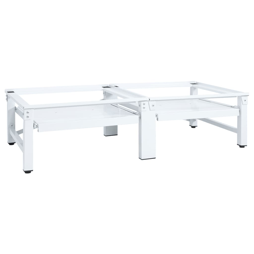 Pedestal Doble de la Lavadora y la Secadora Blanco Soporte Mueble Base Capacidad de carga 100 kg,  100 kg con estantes,  100 kg con cajón y mas