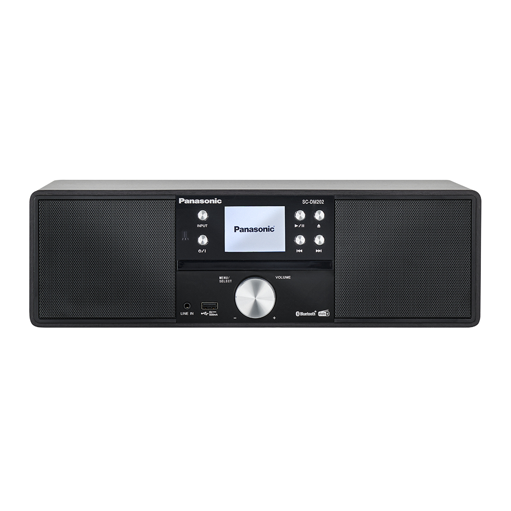 Panasonic hifi micro anlage dab+ sc-dm202eg-k schwarz mit bluetooth microphone music system for home use 24 w black