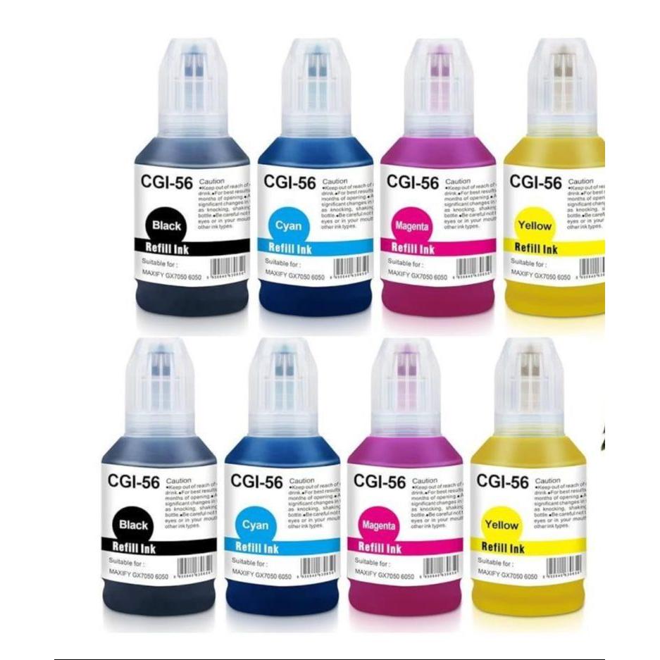 8 botellas de tinta Compatible Canon GI56 G-56 Canon para Maxify GX3050 / GX4050 / GX5050 / GX5550 / GX6050 / GX6550 / GX7050