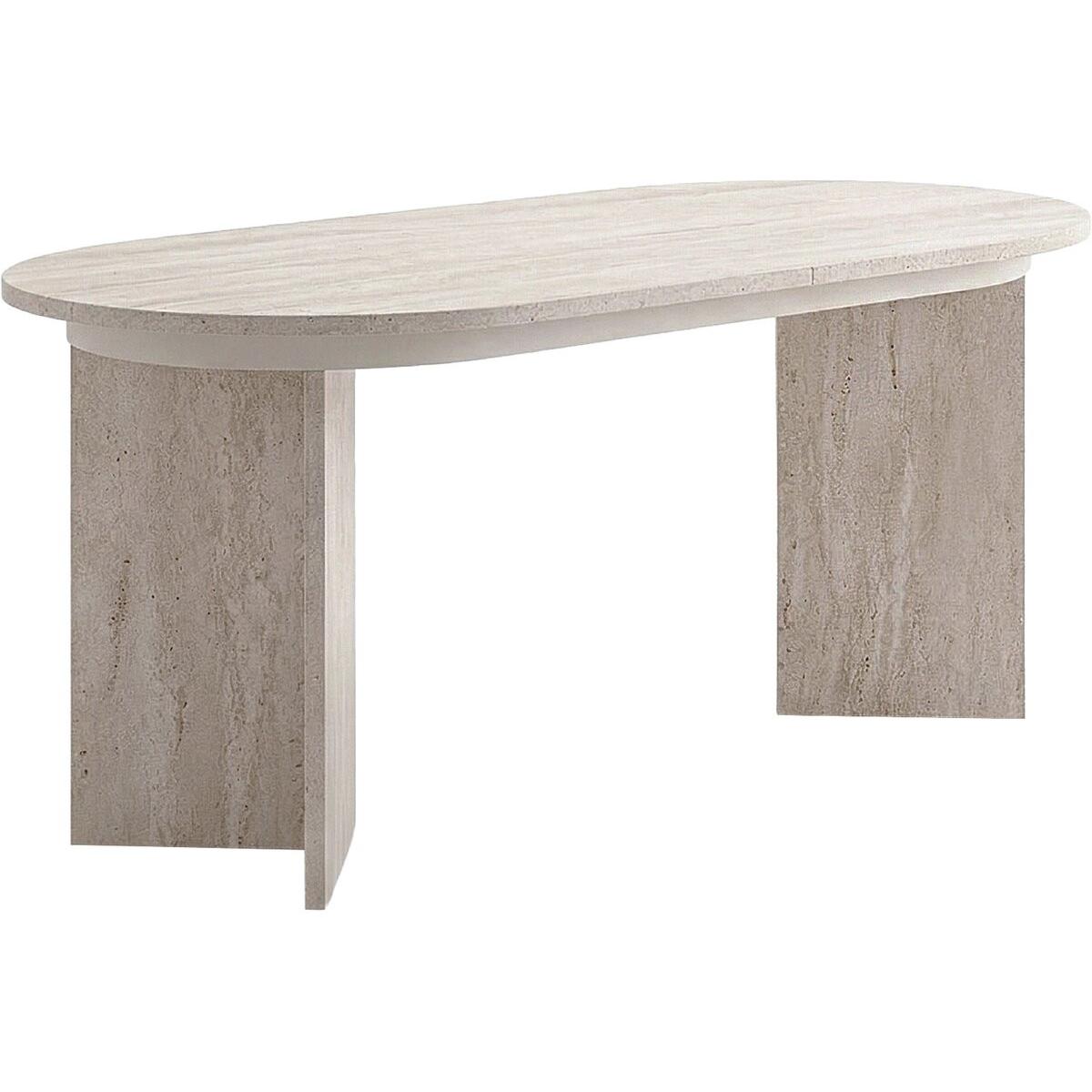 Habitat y Jardin - Mesa de comedor extensible de madera 160/200 cm "Sorell" - 8 plazas - Travertino