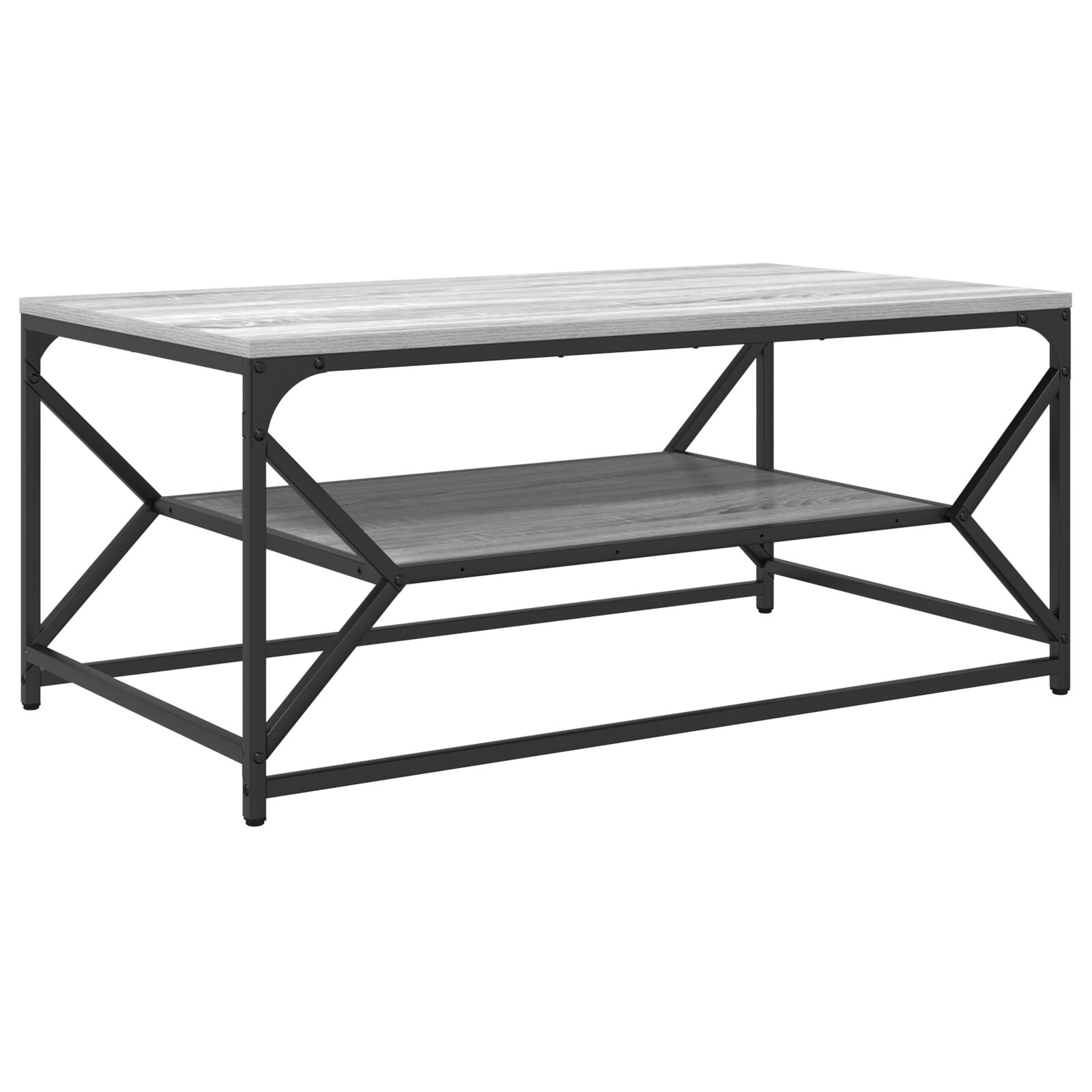 Mesa de café vidaXL con estante Gris Sonoma 90x50x40 cm Madera elaborada