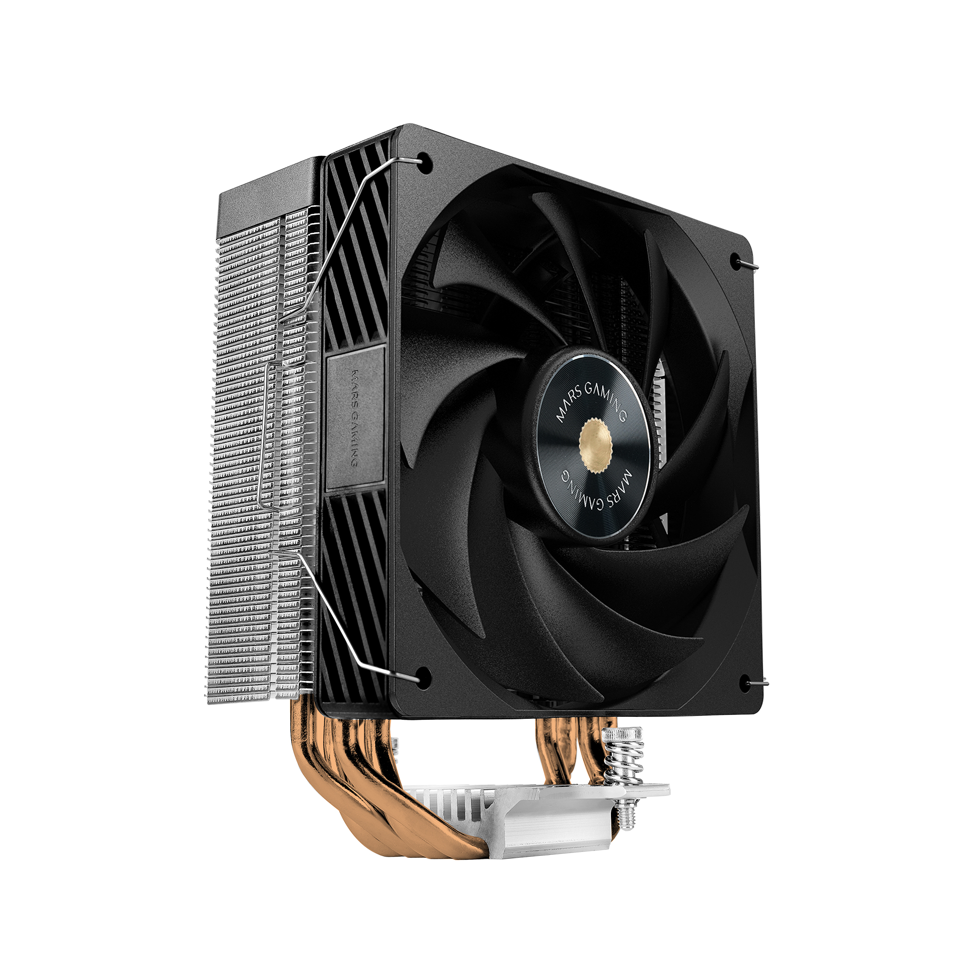 Mars Gaming MCPU-X4, Disipador CPU 230W TDP, 4x Heatpipes HCT Nueva Generación, Ventilador PWM SI Extreme-Silence 120mm, Núcleo de Cobre Hiperbalanceado, Compatibilidad Universal Intel y AMD, Negro o Blanco