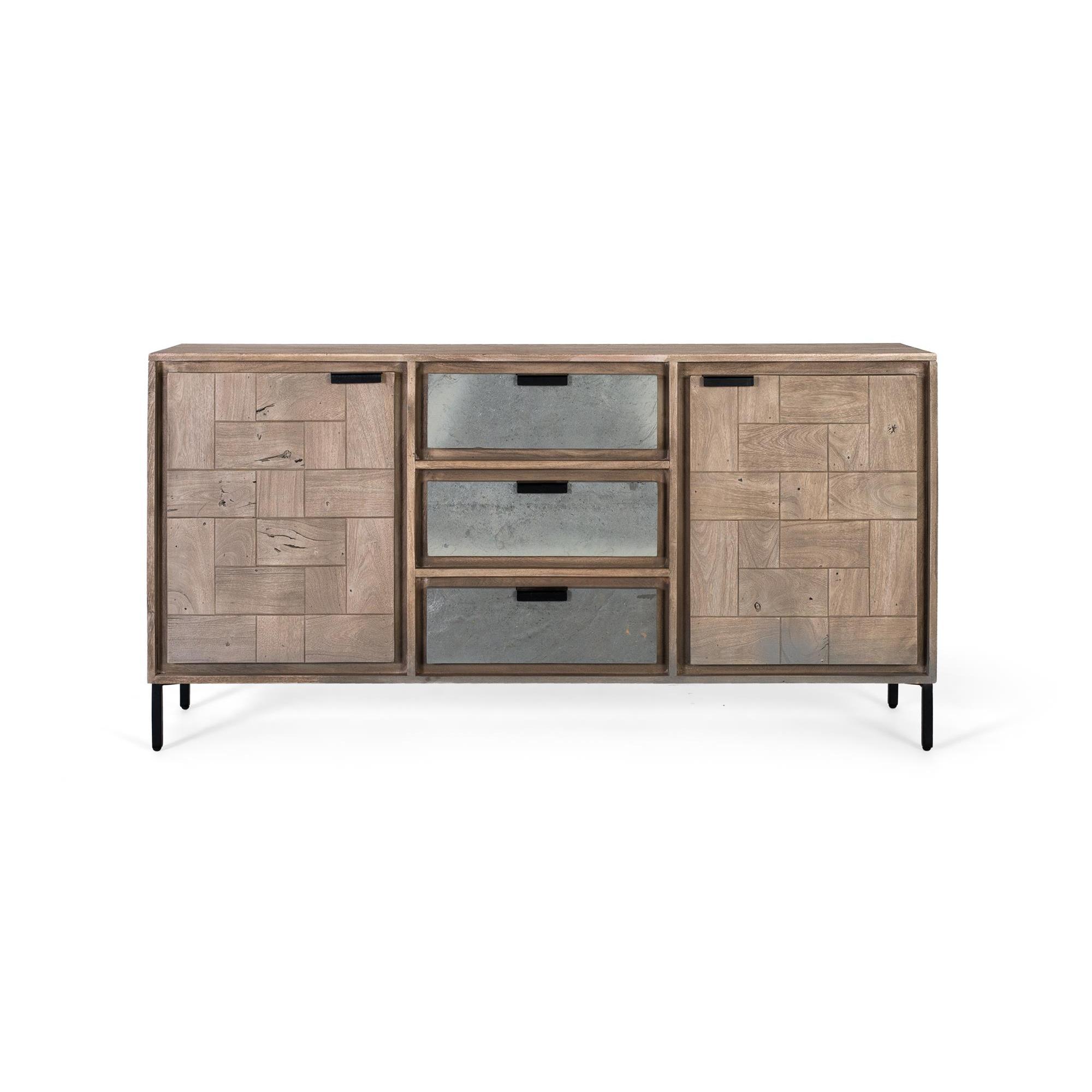 Aparador color arena en madera de acacia y metal 160cm