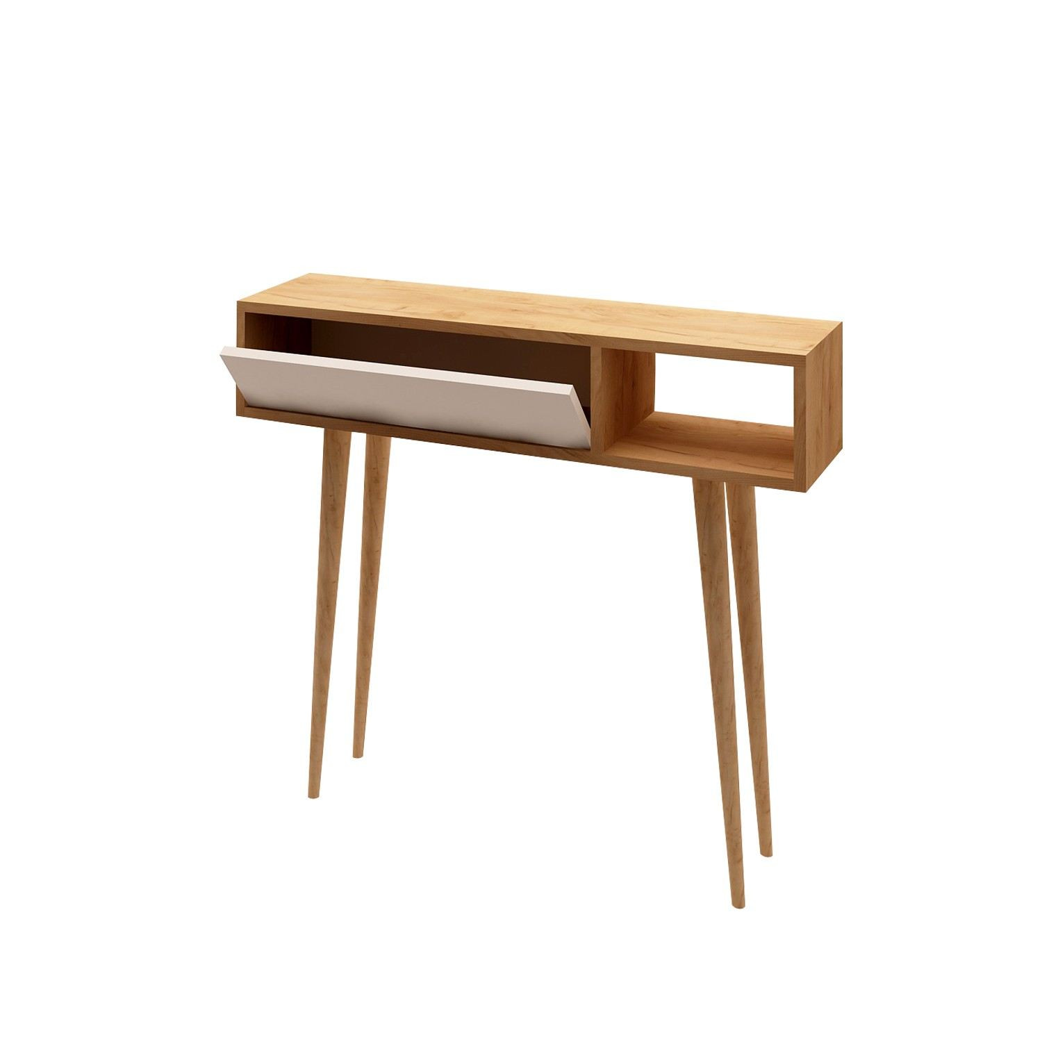 Habitat y Jardin - Consola de madera "Oseyo" - 100 x 30 x 94 cm - Marrón