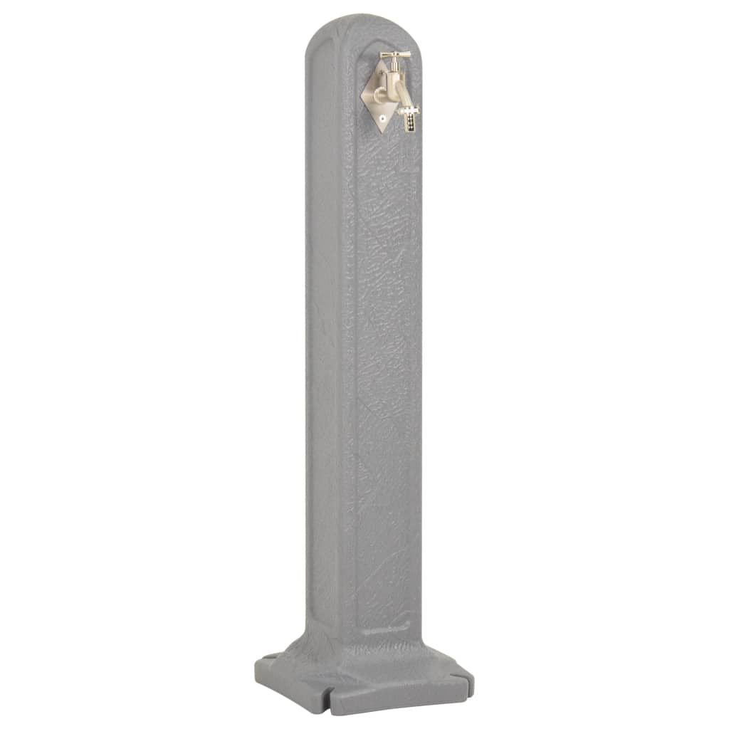 vidaXL Cisterna de Jardín con Grifo Aspecto de Piedra Columna Color Antracita,  Gris claro, y mas