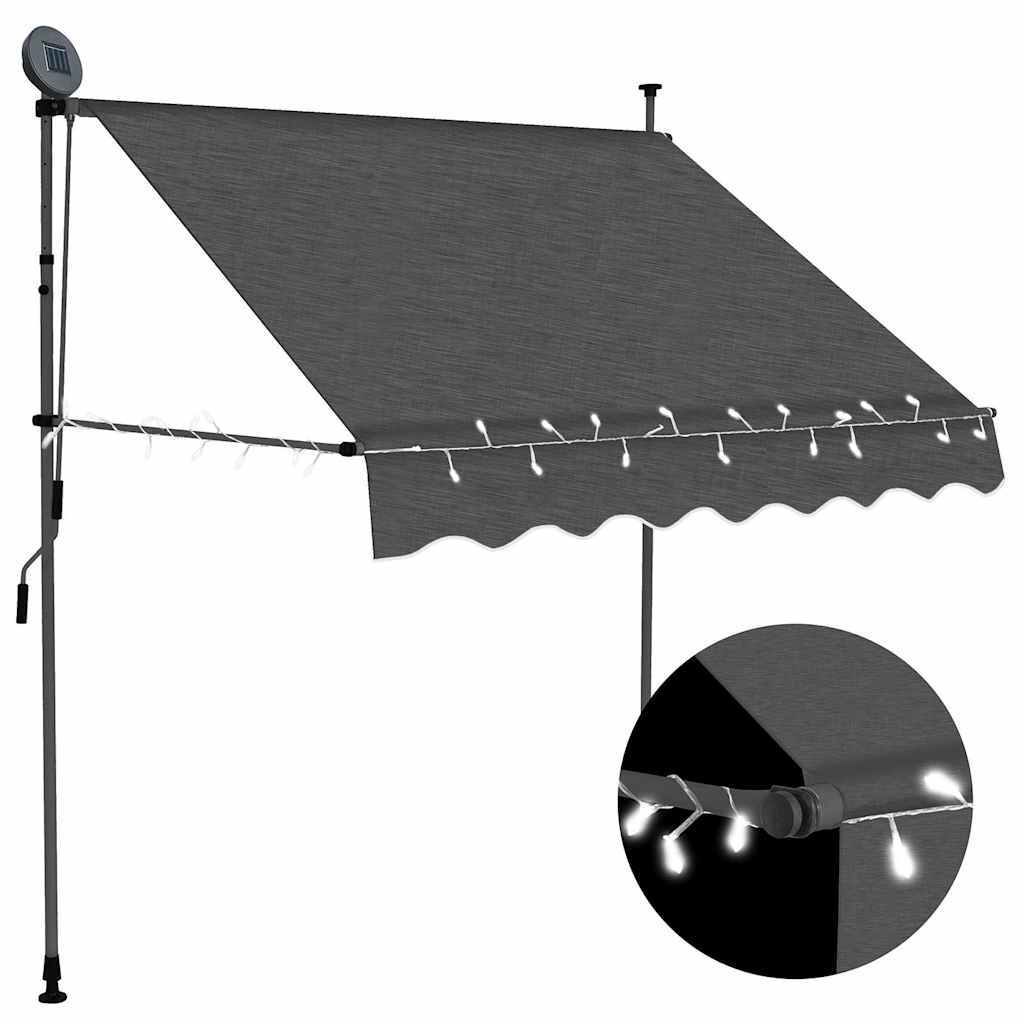 vidaXL Toldo manual retráctil con LED gris antracita Multitalle