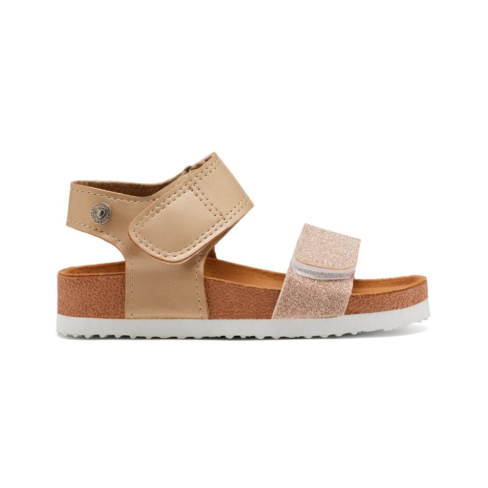 Chanclas De Suela Bio Doradas Con Glitter Para Niña Y Niño Angwing