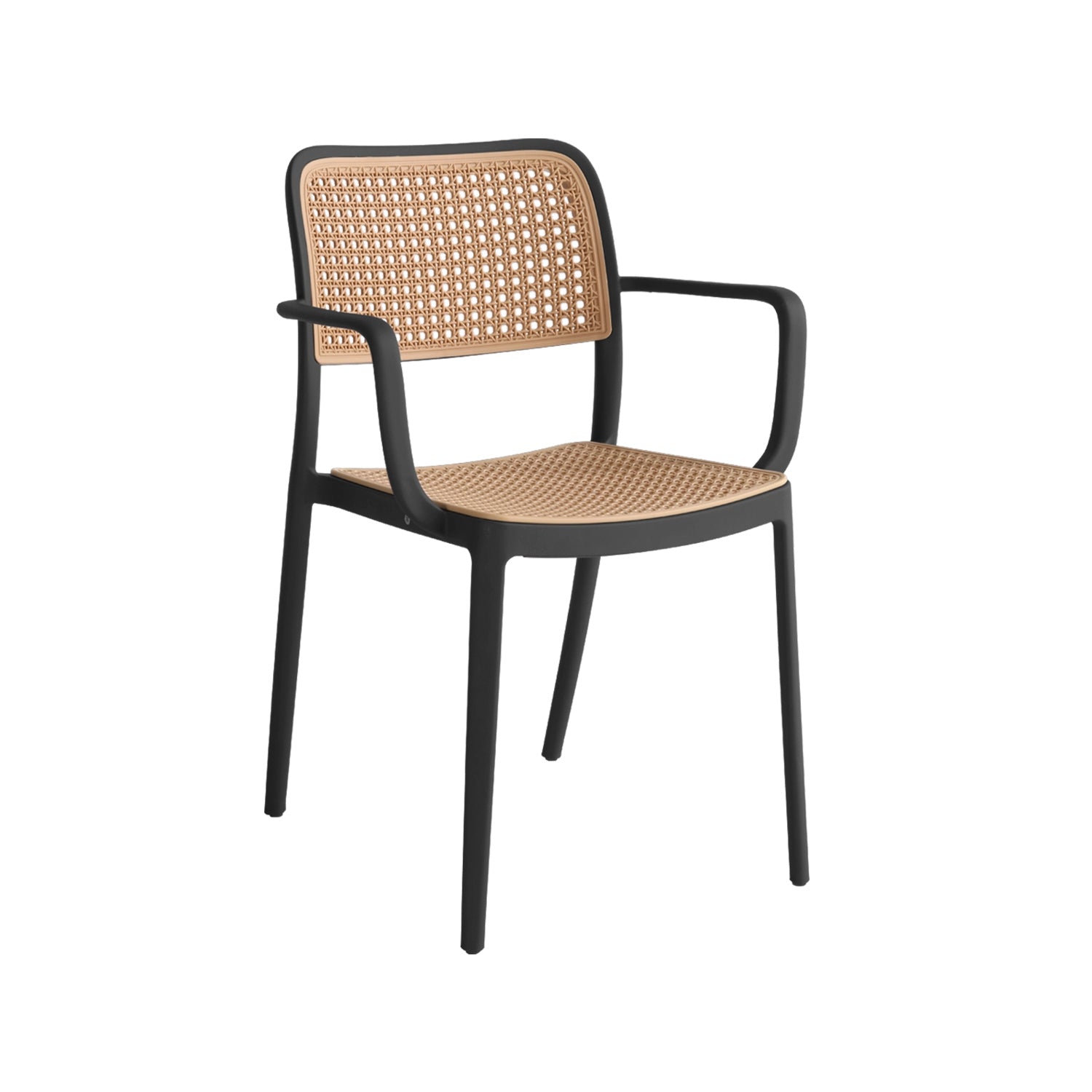 Set de 4 sillas con reposabrazos tammy  negro para hogar moderno mueble de almacenaje  - Homekit