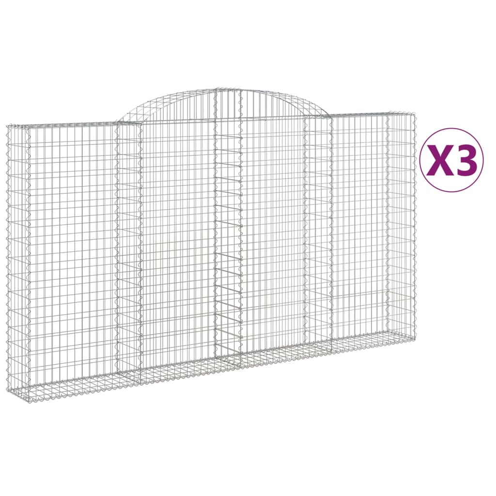 Cestas de Gaviones Vidaxl Forma de Arco Hierro 300 X 30 X 60/80 Cm
