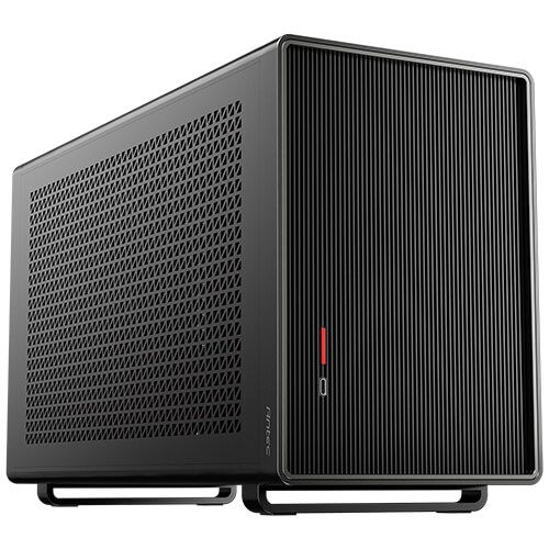 Antec - Caja de CPU Performance 1M Mini-ITX sin fuente de alimentación, chasis compacto negro para placas base ITX, compatible con fuentes SFX/SFX-L, ventilador hasta 140 mm y filtro anti-polvo, ideal para gaming y productividad en espacios reducidos