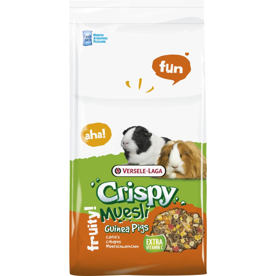 Versele-Laga Crispy Muesli Guinea Pigs Cavia para Cobayas - Alimento Completo y Rico en Fibra para Cobayas
