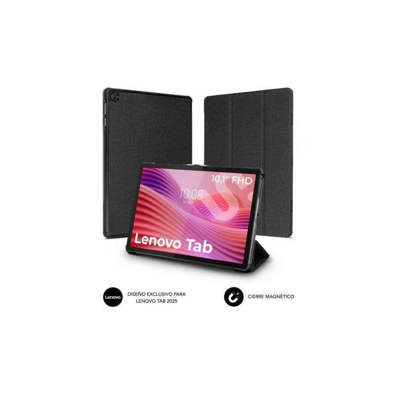 SUBBLIM - Funda Tablet Shock Case Compatible con Lenovo Tab 2025 Negro 10,1" SmartCover SUBCST-5SC140