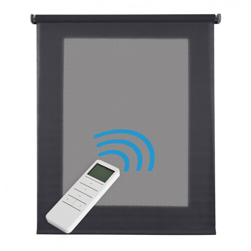 STORESDECO Estore Enrollable Motorizado Translúcido Premium con Batería y Control Remoto Automático, 100% Poliéster, Estores Translúcidos Enrollables para Cocina, Dormitorio y Salón