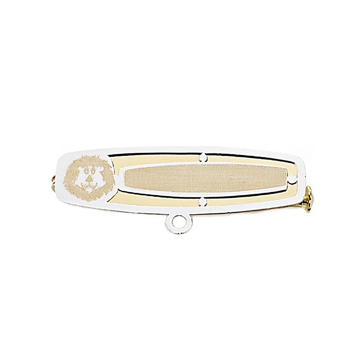 Alfiler oro 18k bebé bicolor 27mm. león