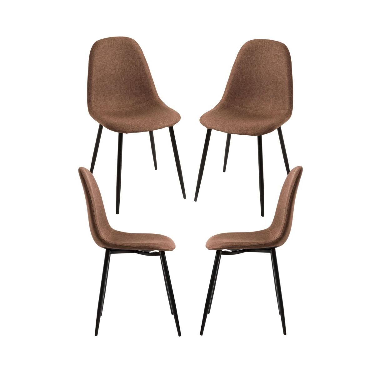Regalos Miguel - Packs Sillas Comedor - Pack 4 Sillas Black Teok Tela - Marrón