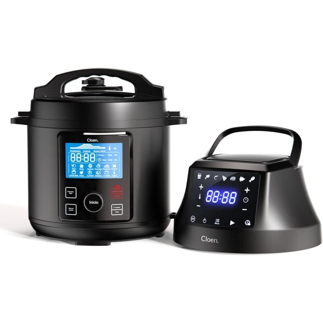 Olla a Presión Programable y Freidora ,Robot de Cocina Foodie Pot ,9 Electrodomésticos en Uno ,Prepara Comidas Deliciosas Rápido y Fácil, Olla  programable y freidora de aire todo en uno.Cloen.