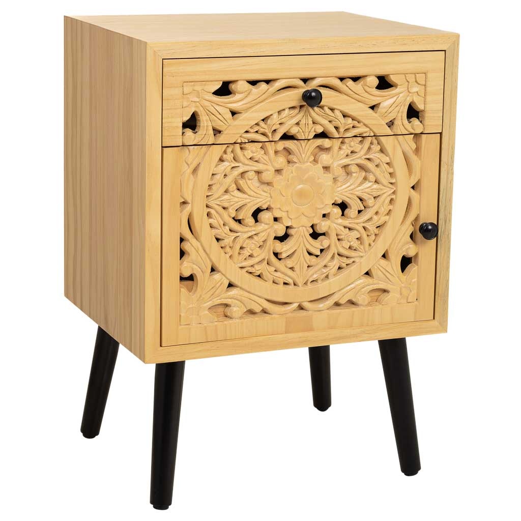 Wonderlust Deco - Mesita de madera marrón 45x35x60h cm Marrón 45x35x60h cm