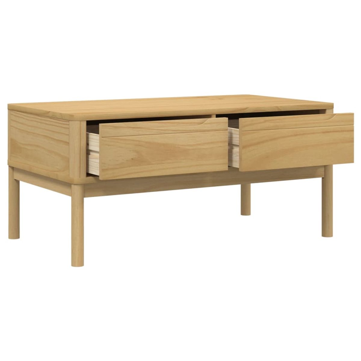 Mesa de centro Floro 2 cajones madera de pino 45x99x55,5 cm