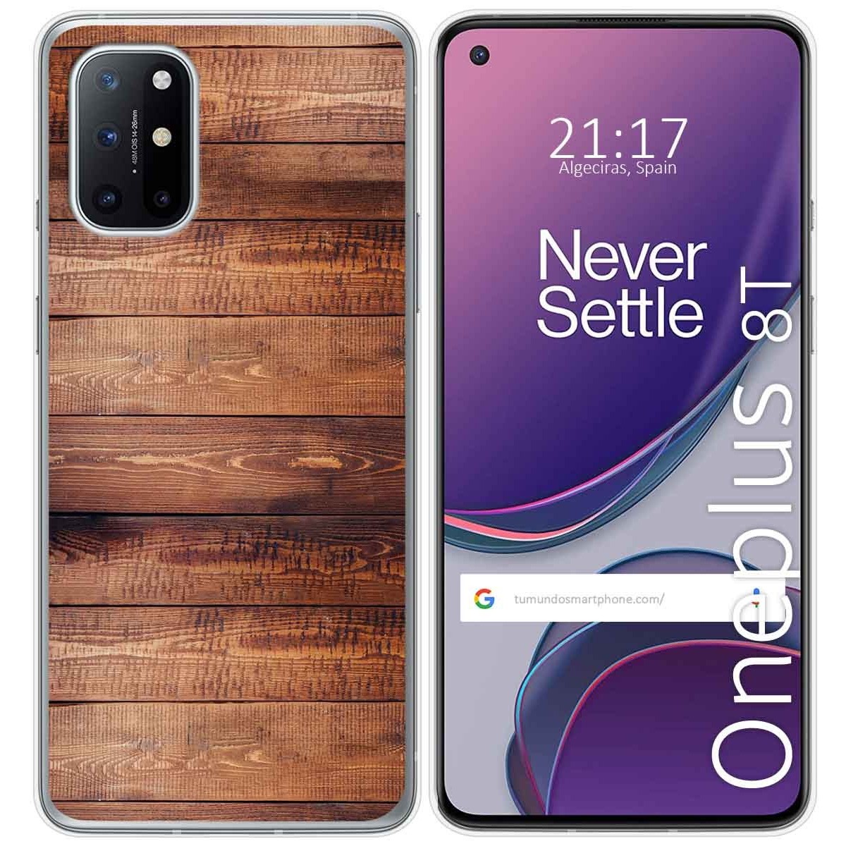Tumundosmartphone Funda Gel Tpu para OnePlus 8T 5G diseño Madera 02 Dibujos