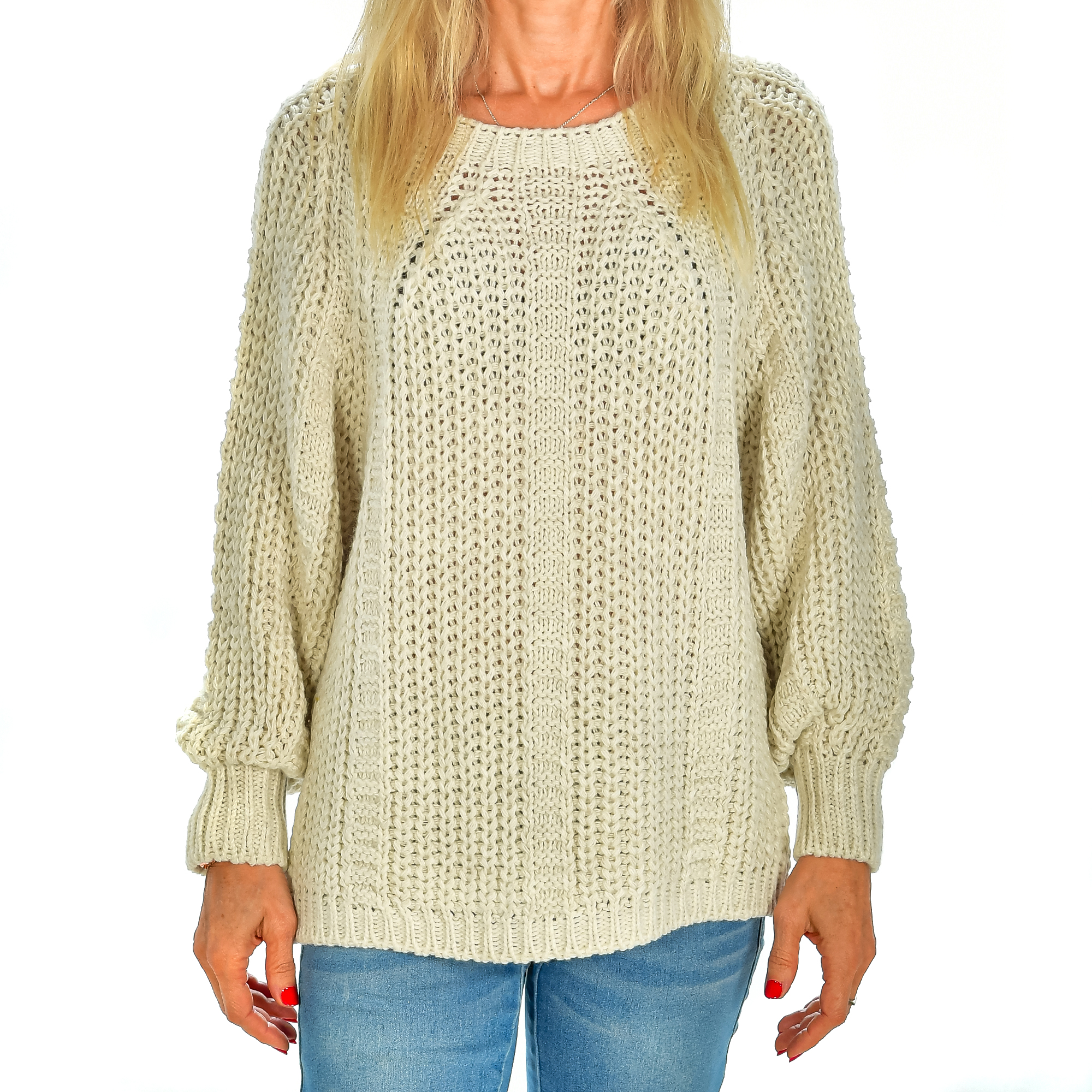 Firenze Artegiani. Jersey de cuello redondo oversized talla única. Made in Italy.