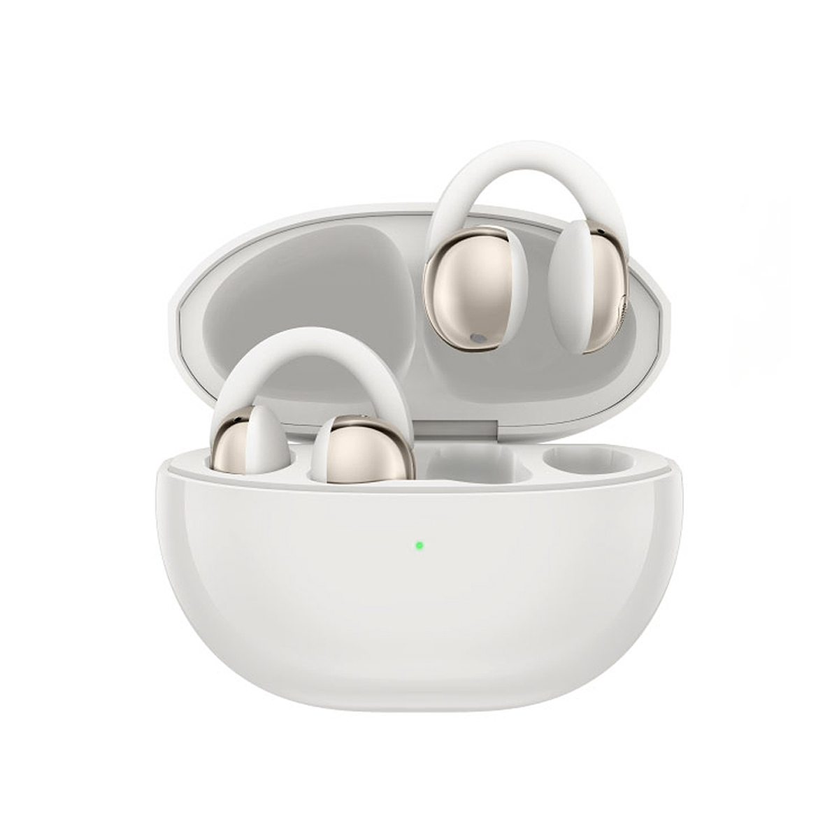TCL Crystal Clip – Auriculares inalámbricos open-ear, diseño clip-on, autonomía de hasta 36h, IPX4, sonido espacial 3D, cancelación de ruido, Blanco