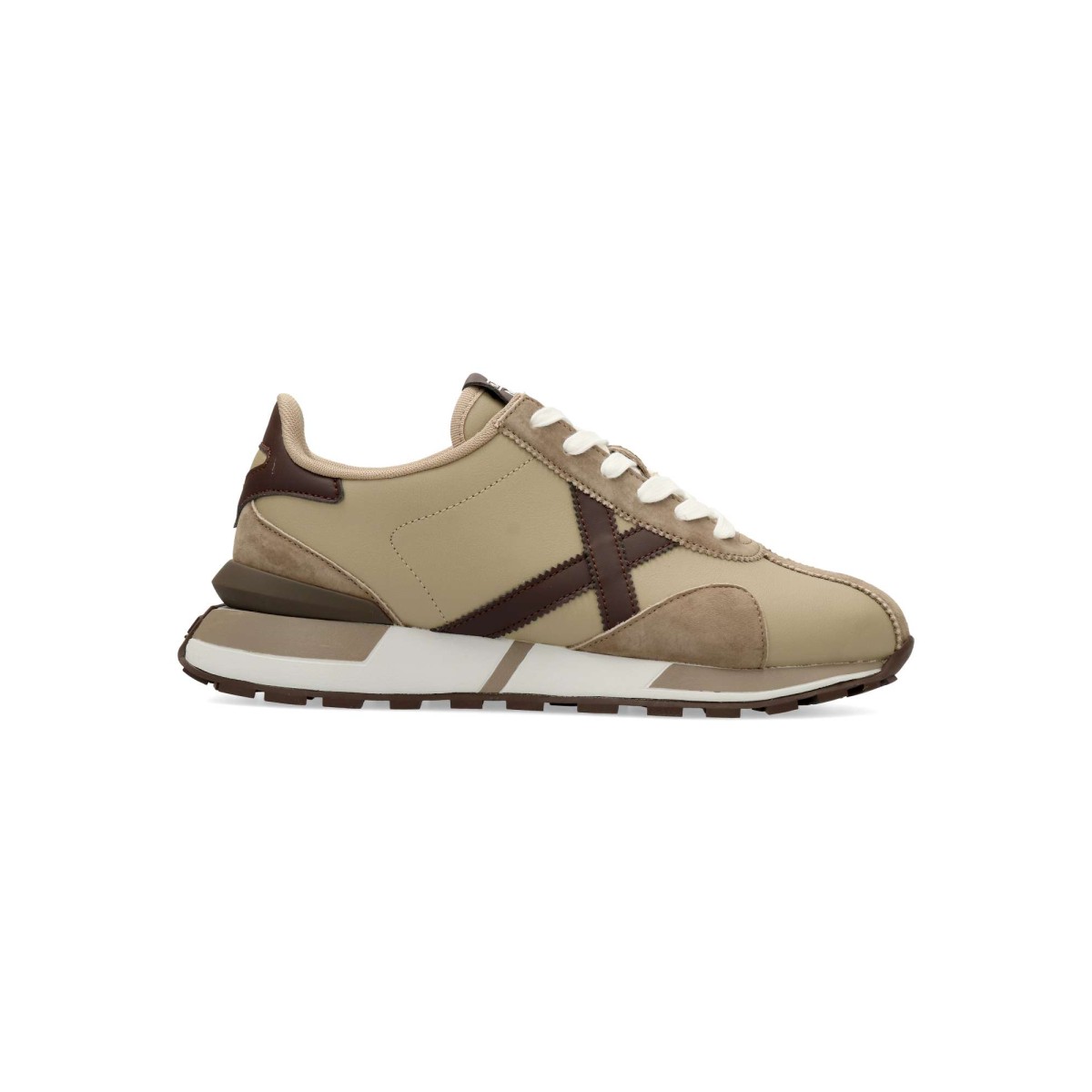 Munich - Zapatillas deportivas Sapporo para hombre, de piel y sintético con suela de goma ligera, plantilla acolchada extraíble y estilo urbano taupe-marrón