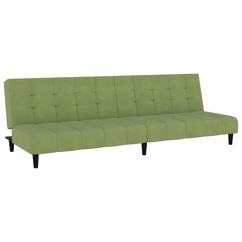 vidaXL Sofá cama de 2 plazas terciopelo verde claro