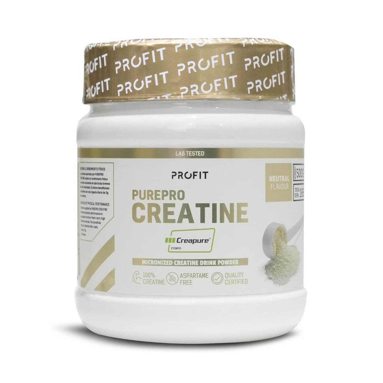 PROFIT PurePRO Creatine (Creapure®) Monohidratada - 500 g - Creatina monohidrato en polvo sabor neutro