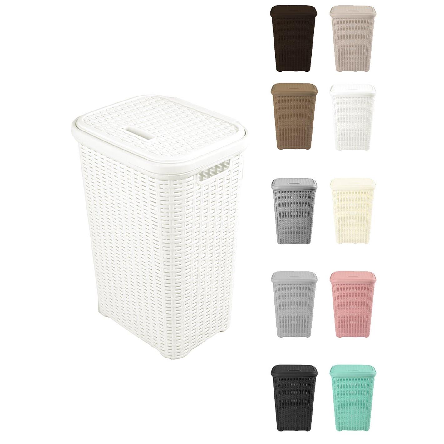 JARDIN202 - Pongotodo Diseño Rattan para Colada 60L - Cesto Para la Ropa Sucia