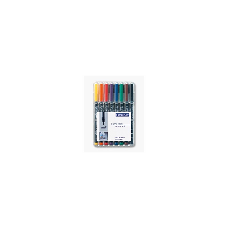 Staedtler - 318 WP8 marcador permanente Negro, Azul, Marrón, Verde, Naranja, Rojo, Violeta, Amarillo 8 pieza(s) 318 WP8