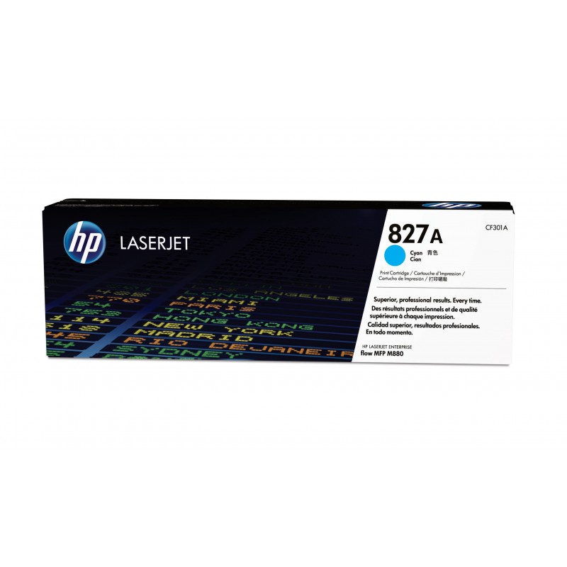 HP - Cartucho de tóner original LaserJet 827A cian CF301A