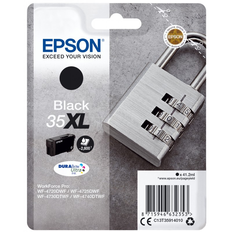 Epson - Padlock Tinta negra 35XL DURABrite Ultra Candado - C13T35914010 C13T35914010