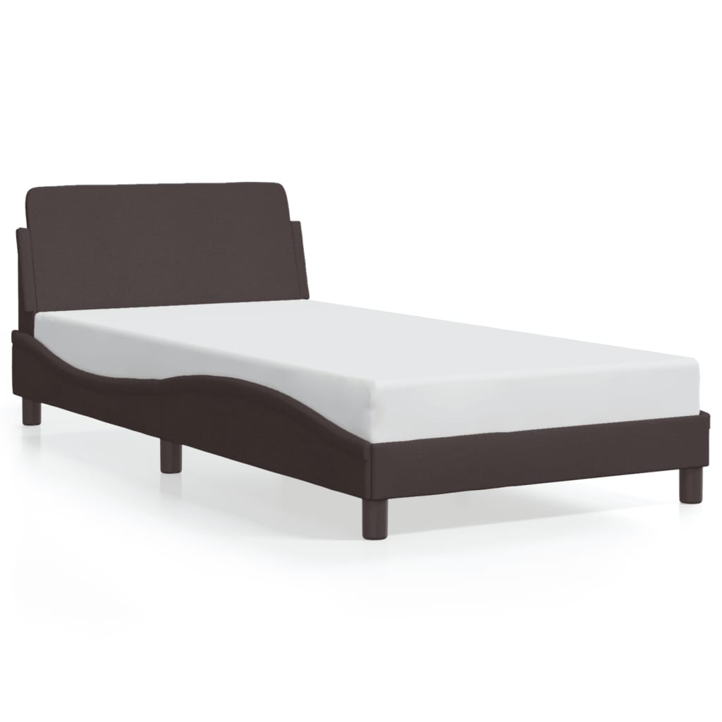 vidaXL Estructura de cama Dover tela marrón oscuro 100x200 cm