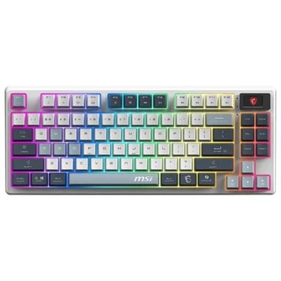 Teclado MSI S11-43ESP01-HH9 | Gaming y trabajo diario, Mecánico lineal, 2,4 GHz inalámbrica; Bluetooth; USB 2.0 (cable de 1,8 m)