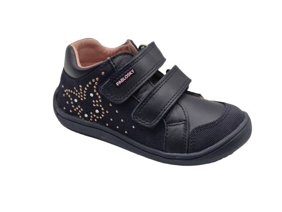 Pablosky - Botas barefoot para niñas modelo 064520, cómodas y flexibles para uso diario en color marino, ideal para desarrollo natural del pie